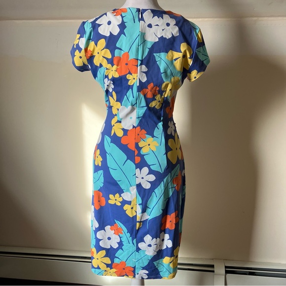 J.Mclaughlin Havana Catalina Blue Floral Faux Wrap Dress size XS - Picture 6 of 9